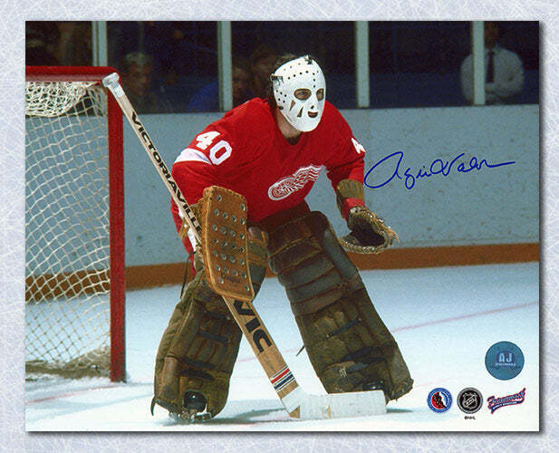 Rogie Vachon Detroit Red Wings Autographed Goalie 8x10 Photo Image 1