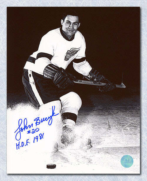 Johnny Bucyk Detroit Red Wings Autographed Rookie 8x10 Photo Image 1