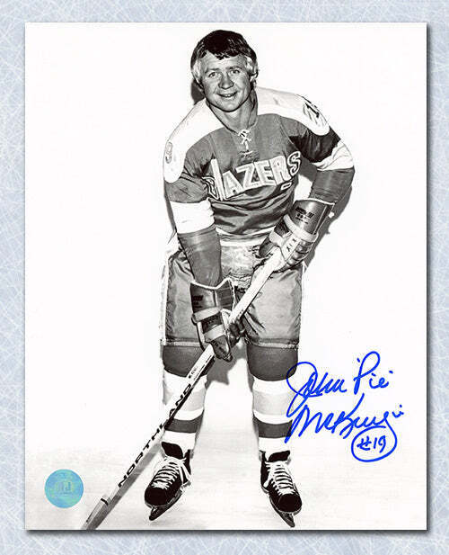 John Pie McKenzie Philadelphia Blazers Autographed WHA Hockey 8x10 Photo Image 1
