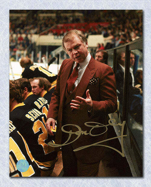 Don Cherry Boston Bruins Autographed Hockey Coach 8x10 Photo Image 1
