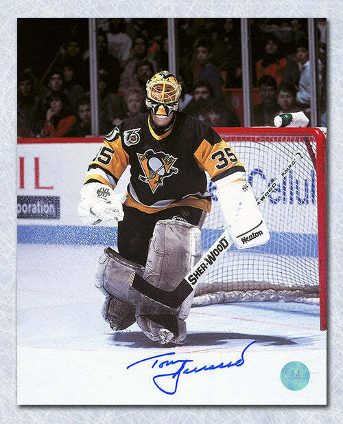 Tom Barrasso Pittsburgh Penguins Autographed Goalie 8x10 Photo Image 1