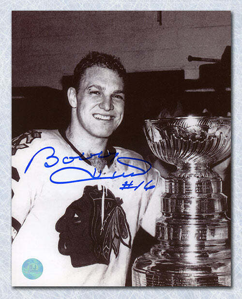 Bobby Hull Chicago Blackhawks Autographed 1961 Stanley Cup 8x10 Photo Image 1