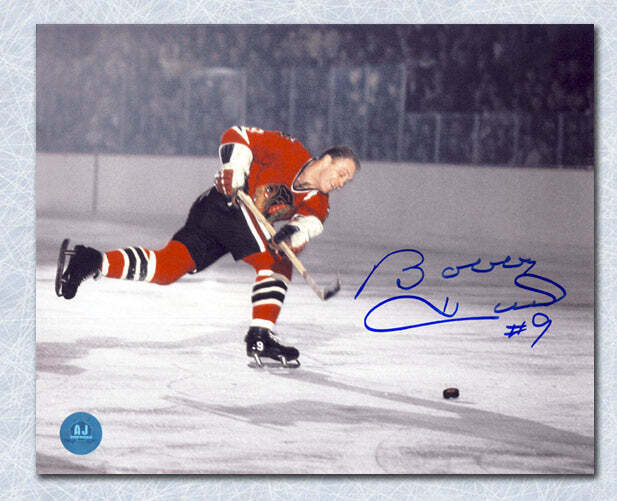 Bobby Hull Chicago Blackhawks Autographed Record 51st Goal 8x10 Photo Image 1