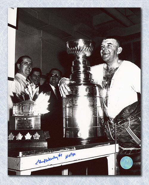 Gump Worsley Montreal Canadiens Autographed Stanley Cup 8x10 Photo Image 1