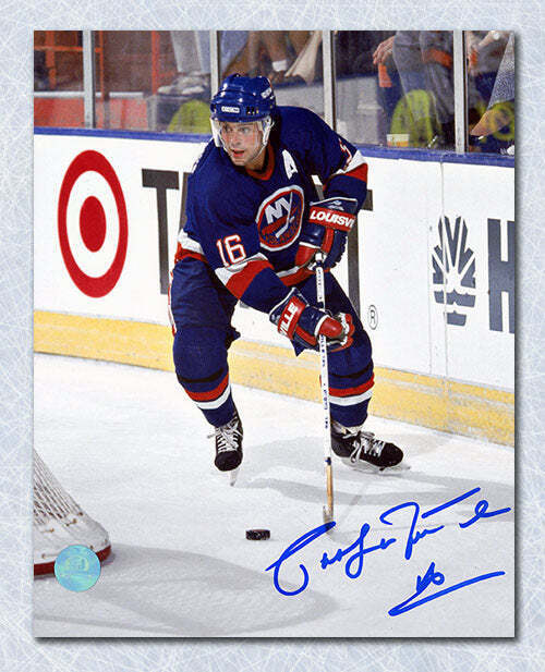 Pat LaFontaine New York Islanders Autographed Action 8x10 Photo Image 1