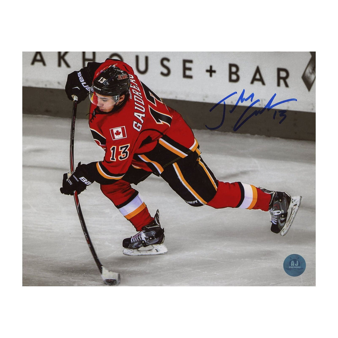 Johnny Gaudreau Calgary Flames Signed Light Sniper Spotlight 8x10 Photo Image 1