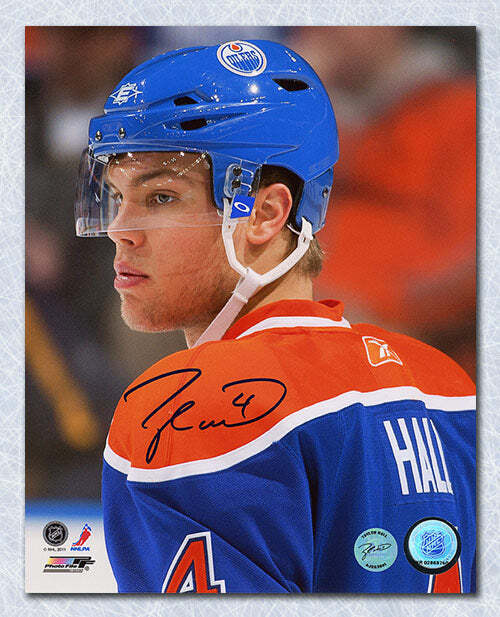 Taylor Hall Edmonton Oilers Signed Close-Up 8x10 Photo Image 1