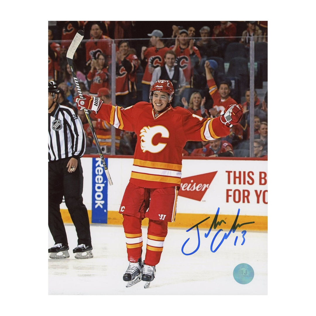 Johnny Gaudreau Calgary Flames Signed Celebration 8x10 Photo Image 1