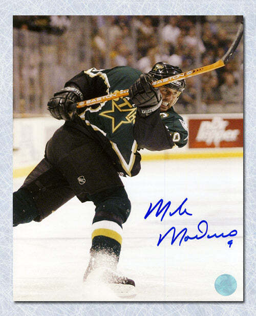 Mike Modano Dallas Stars Autographed Hockey Sniper 8x10 Photo Image 1