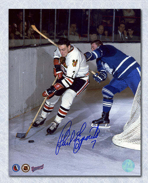 Phil Esposito Chicago Blackhawks Autographed Action 8x10 Photo Image 1