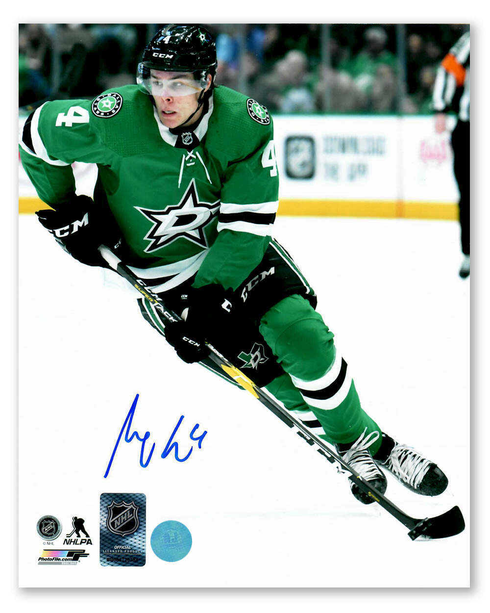 Miro Heiskanen Dallas Stars Autographed Hockey 8x10 Photo Image 1