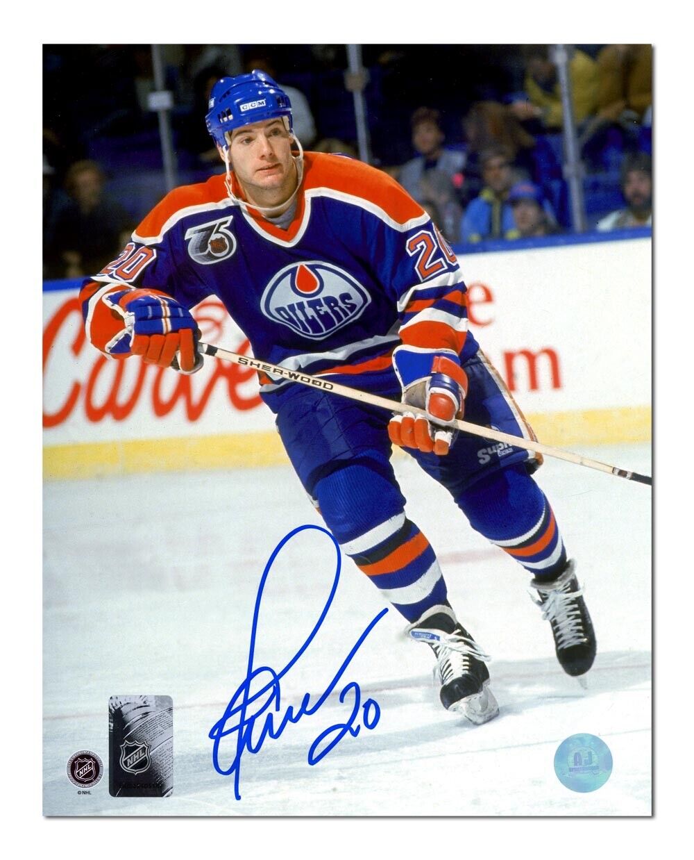 Martin Gelinas Edmonton Oilers Autographed Hockey 8x10 Photo Image 1