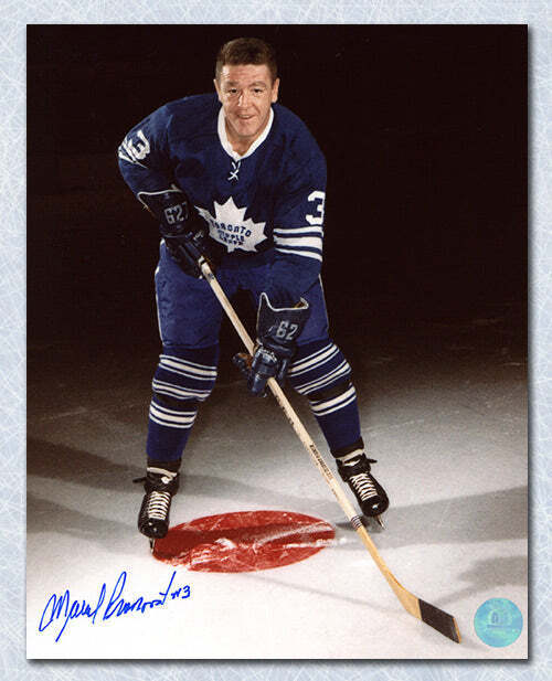Marcel Pronovost Toronto Maple Leafs Autographed On Ice Pose 8x10 Photo Image 1