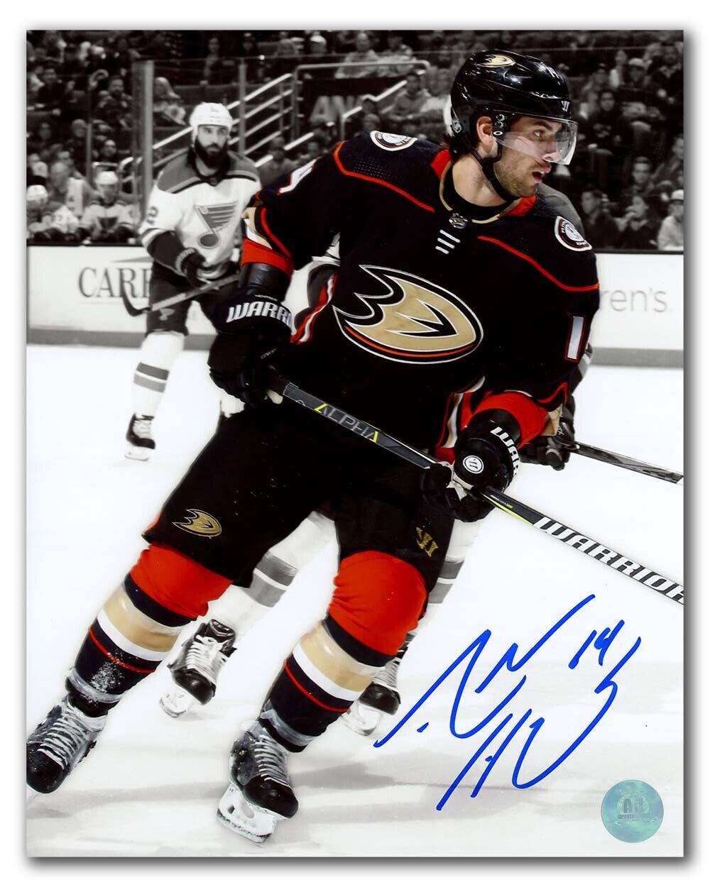 Adam Henrique Anaheim Ducks Autographed Hockey Spotlight 8x10 Photo Image 1