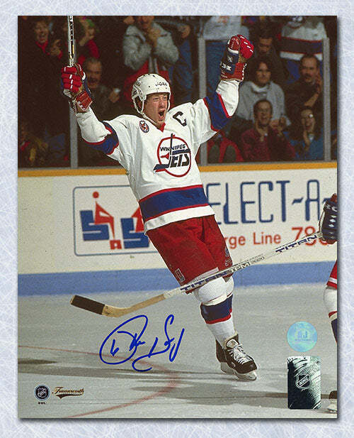 Phil Housley Winnipeg Jets Autographed Goal Celebration 8x10 Photo Image 1