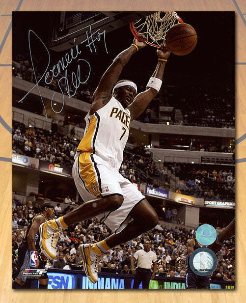 Jermaine O'Neal Indiana Pacers Autographed Basketball 8x10 Photo Image 1