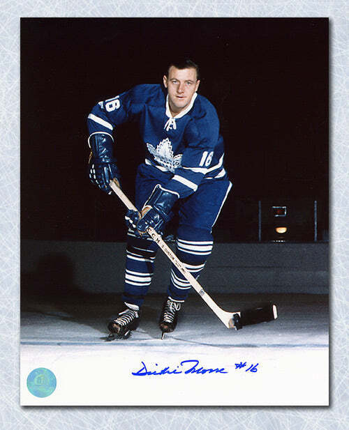 Dickie Moore Toronto Maple Leafs Autographed Hockey 8x10 Photo Image 1