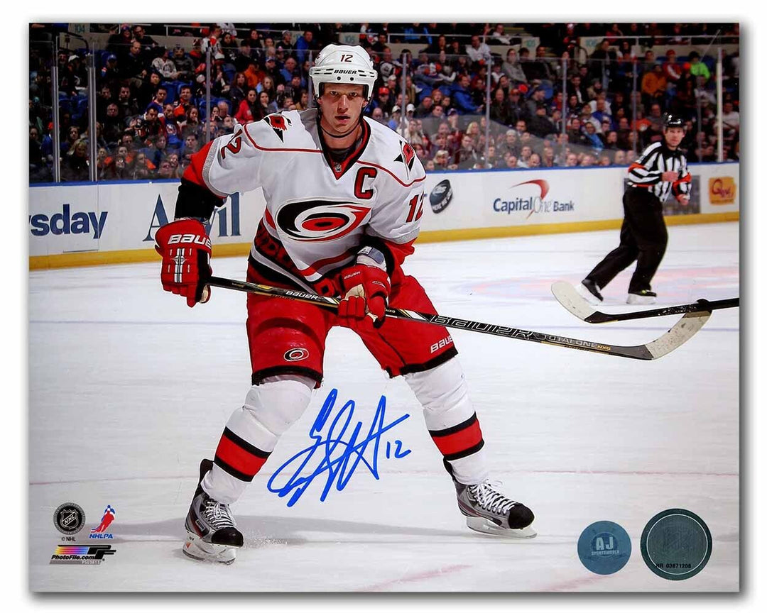 Eric Staal Carolina Hurricanes Autographed Hockey Captain 8x10 Photo Image 1