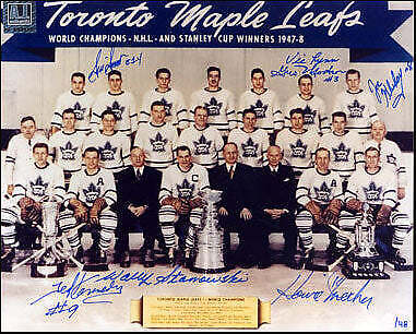 1948 Toronto Maple Leafs Stanley Cup Team Signed 8x10 Photo: 7 Autographs #/48 Image 1