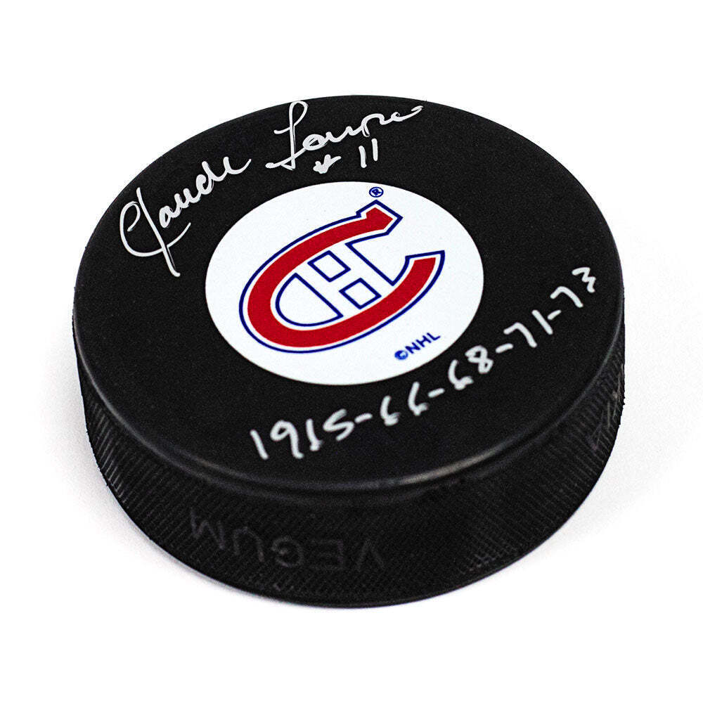 Claude Larose Montreal Canadiens Autographed Hockey Puck Image 1