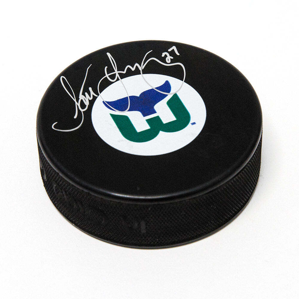 Scott Young Hartford Whalers Autographed Hockey Puck Image 1