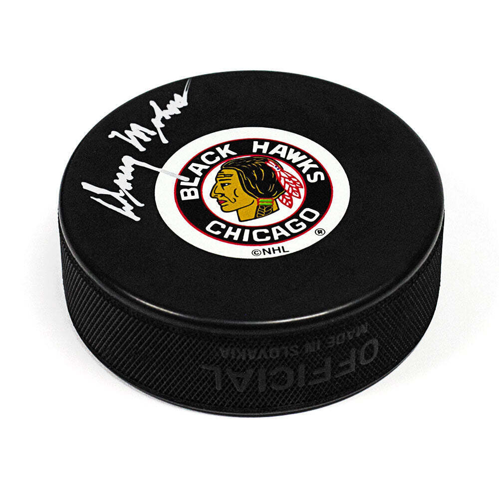 Doug Mohns Chicago Blackhawks Autographed Hockey Puck Image 1
