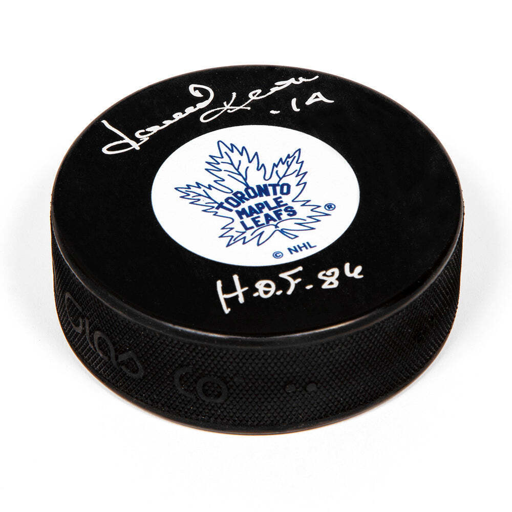 Dave Keon Toronto Maple Leafs Signed HOF Note Hockey Puck Image 1
