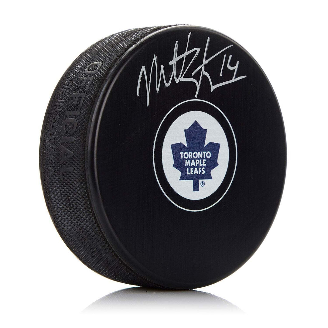 Matt Stajan Toronto Maple Leafs Autographed Hockey Puck Image 1