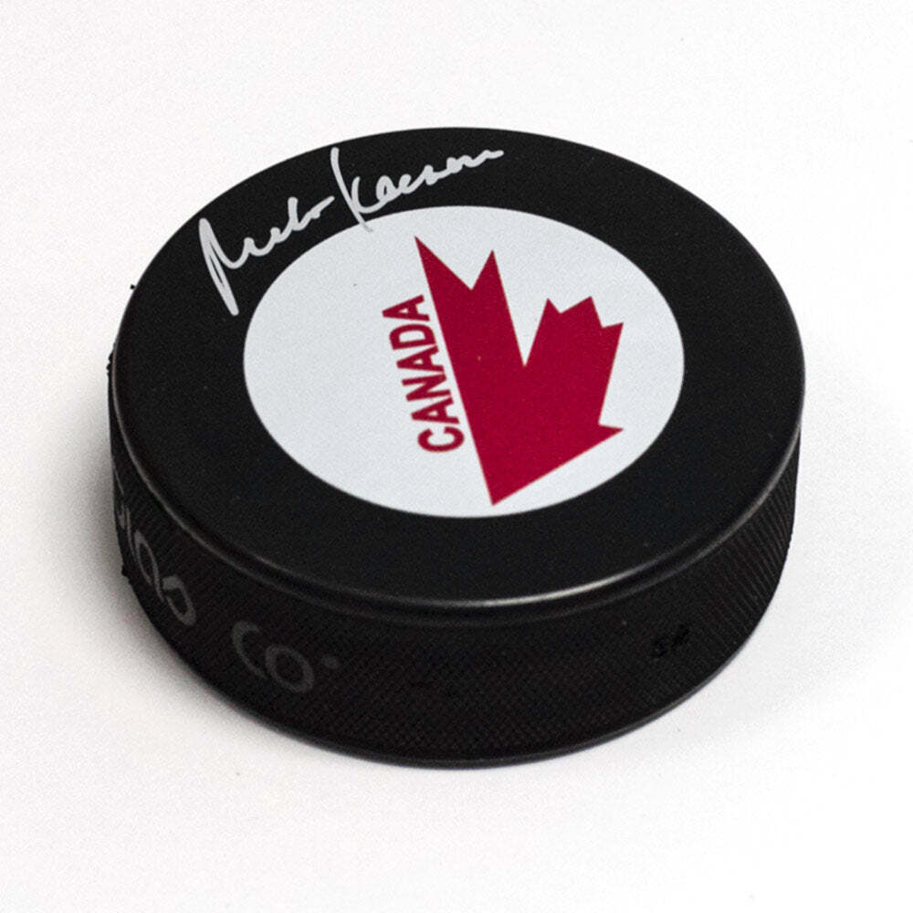 Mike Keenan Team Canada Autographed Canada Cup Hockey Puck Image 1