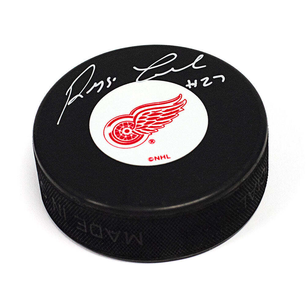 Reggie Leach Detroit Red Wings Autographed Hockey Puck Image 1