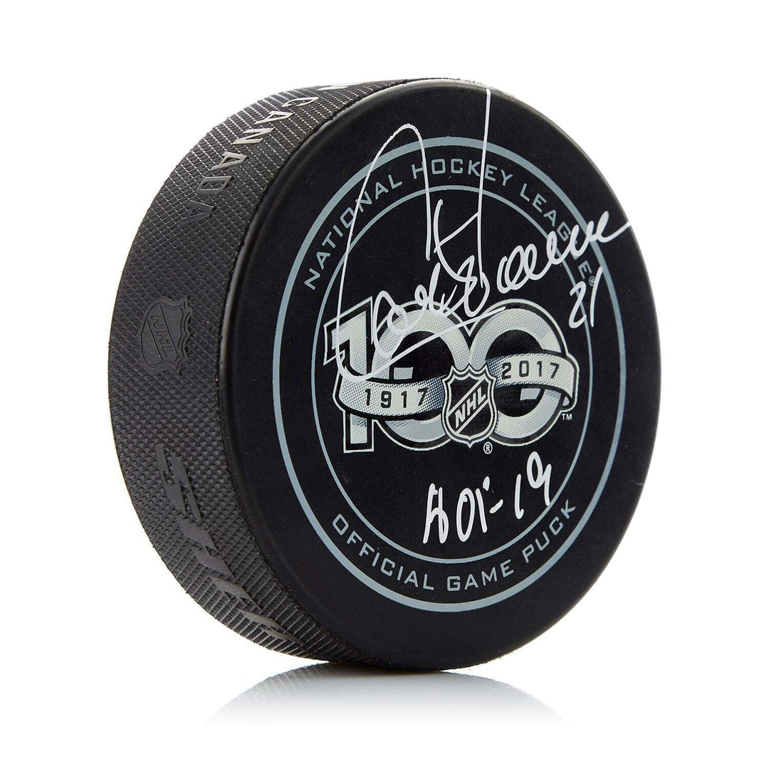 Guy Carbonneau NHL Centennial Season Signed 100 Years Official Game Puck Image 1