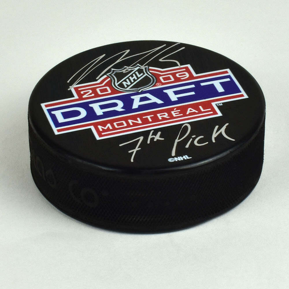 Nazem Kadri Signed 2009 NHL Entry Draft Puck with 7th Pick Image 1