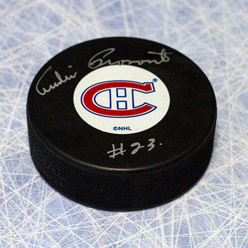 Andre Pronovost Montreal Canadiens Autographed Hockey Puck Image 1