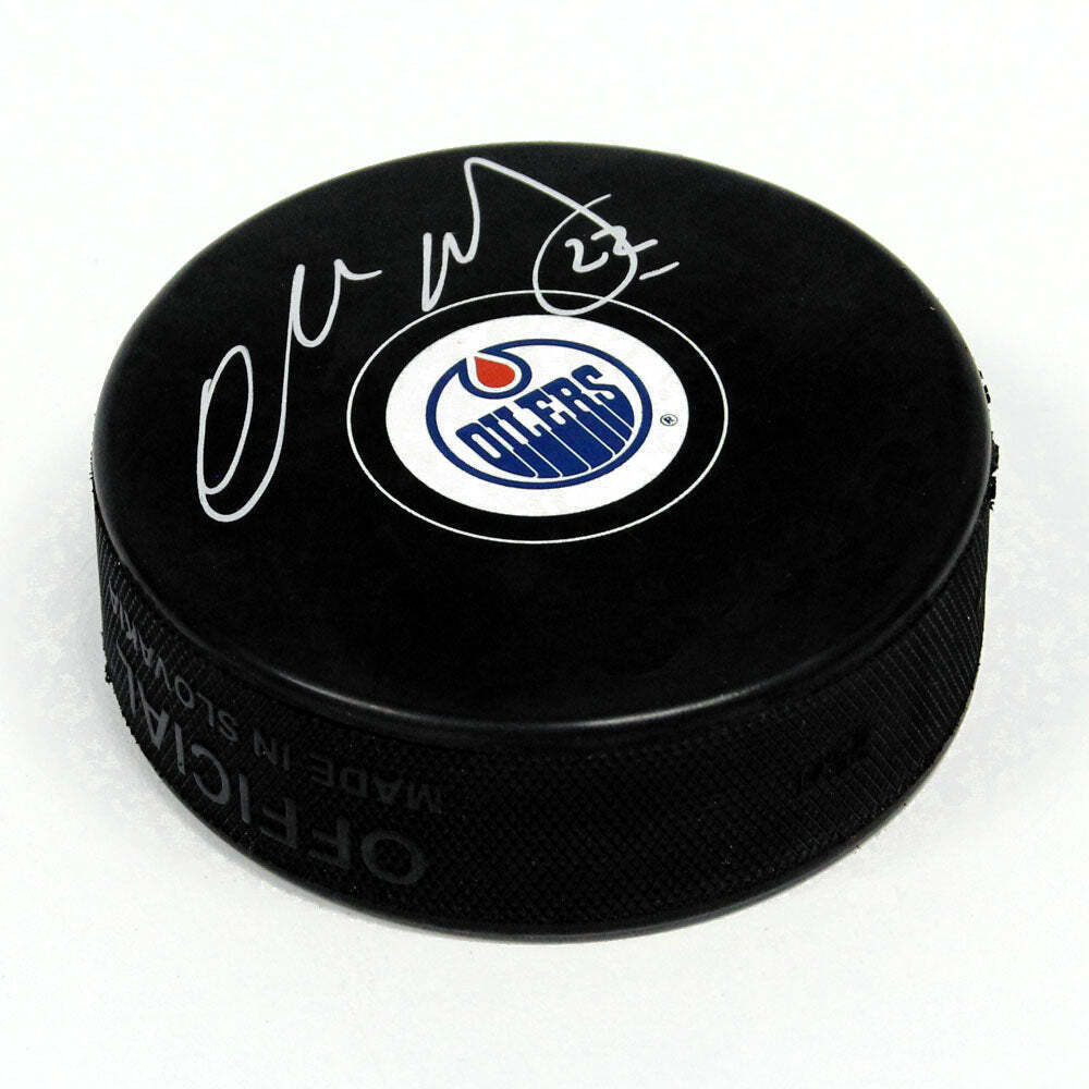 Charlie Huddy Edmonton Oilers Autographed Hockey Puck Image 1