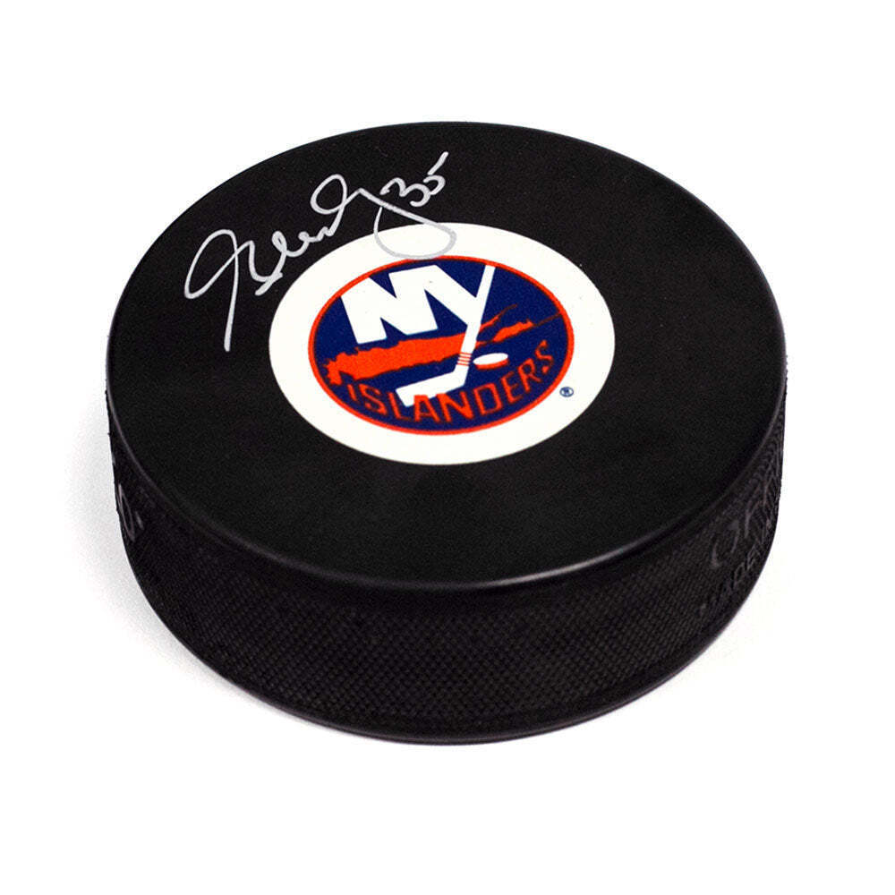 Glenn Healy New York Islanders Autographed Hockey Puck Image 1