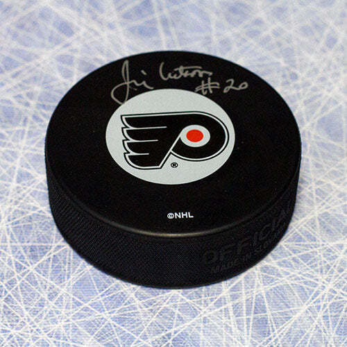 Jim Watson Philadelphia Flyers Autographed Hockey Puck Image 1