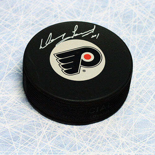 Doug Favell Philadelphia Flyers Autographed Hockey Puck Image 1