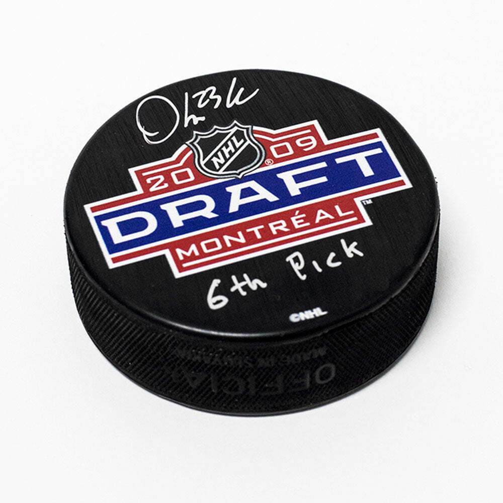 Oliver Ekman-Larsson Signed 2009 NHL Entry Draft Puck with 6th Pick Note Image 1