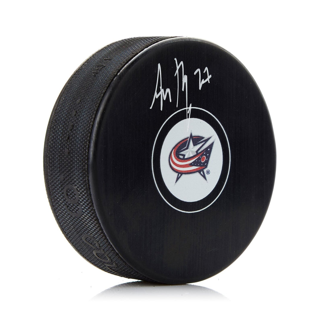 Adam Boqvist Columbus Blue Jackets Autographed Hockey Puck Image 1