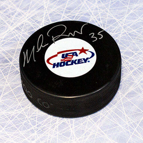 Mike Richter USA Hockey Autographed Hockey Puck Image 1