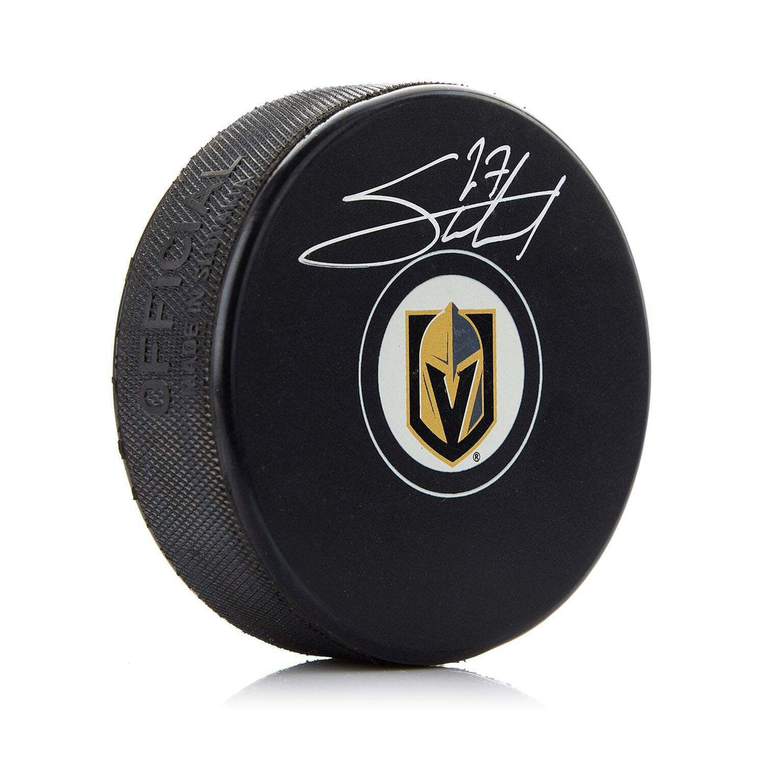 Shea Theodore Vegas Golden Knights Autographed Hockey Puck Image 1