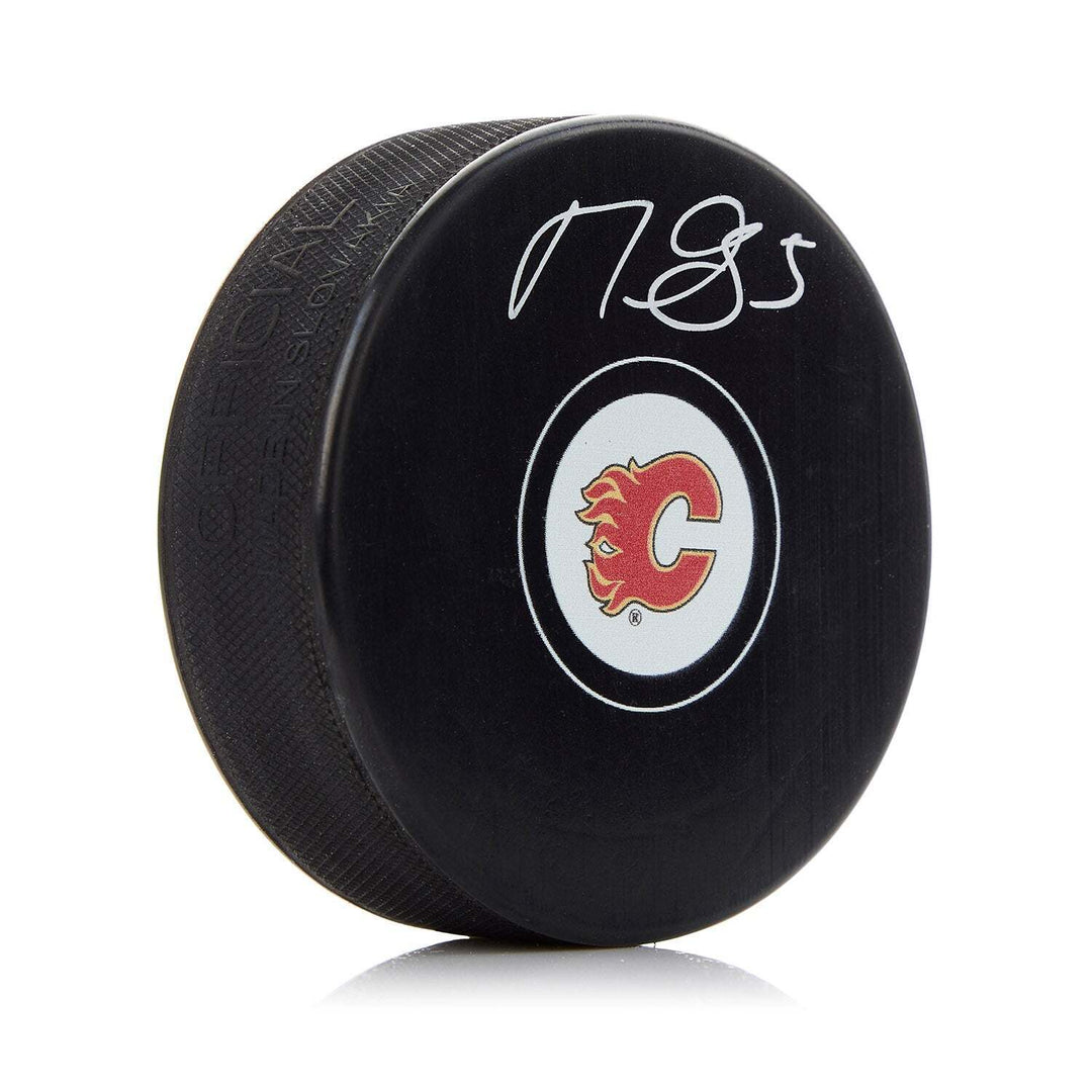 Mark Giordano Calgary Flames Autographed Hockey Puck Image 1