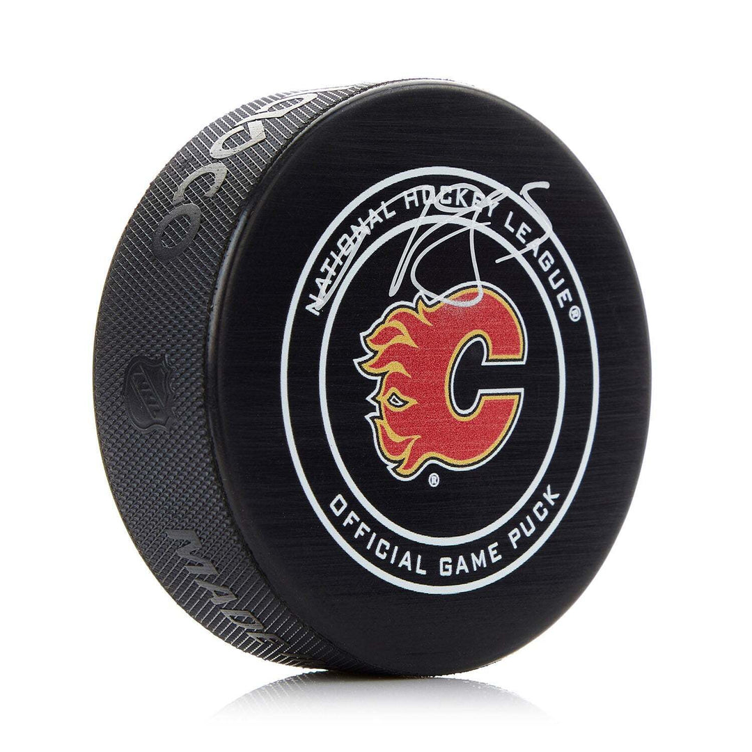 Mark Giordano Calgary Flames Signed Official Game Puck Image 1