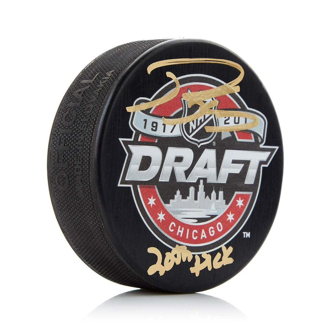 Robert Thomas Signed 2017 NHL Draft 20th Pick Puck Image 1