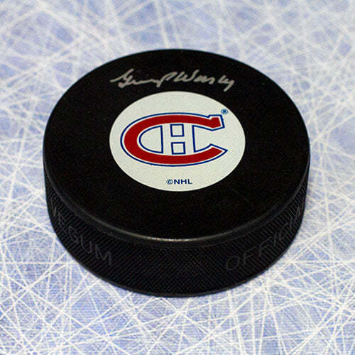 Gump Worsley Montreal Canadiens Autographed Hockey Puck Image 1