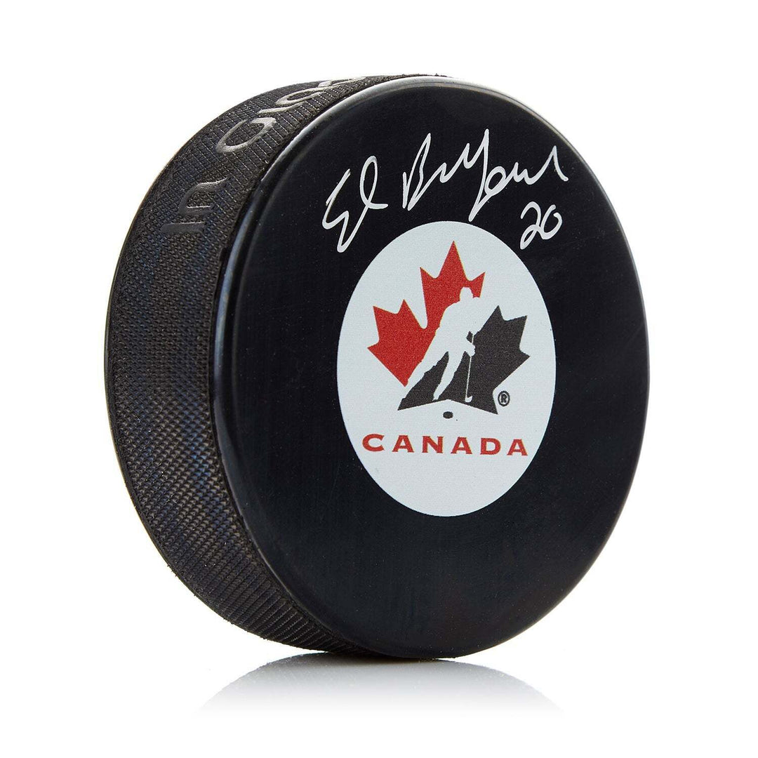 Ed Belfour Team Canada Autographed Olympic Hockey Puck Image 1