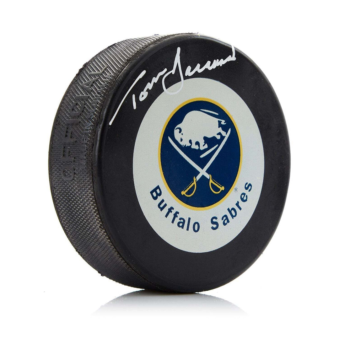 Tom Barrasso Buffalo Sabres Autographed Hockey Puck Image 1