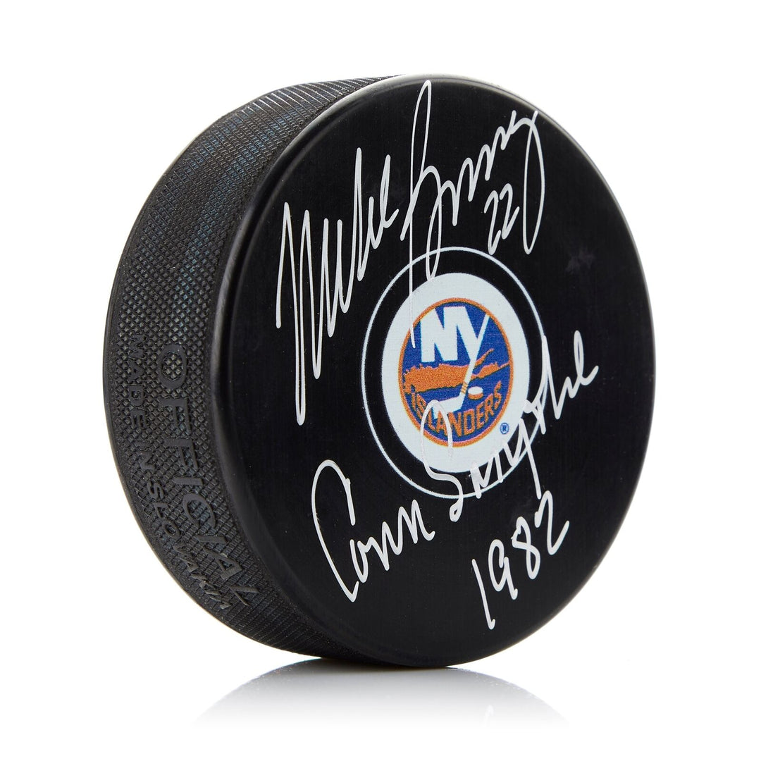 Mike Bossy New York Islanders Signed 1982 Conn Smythe Puck Image 1