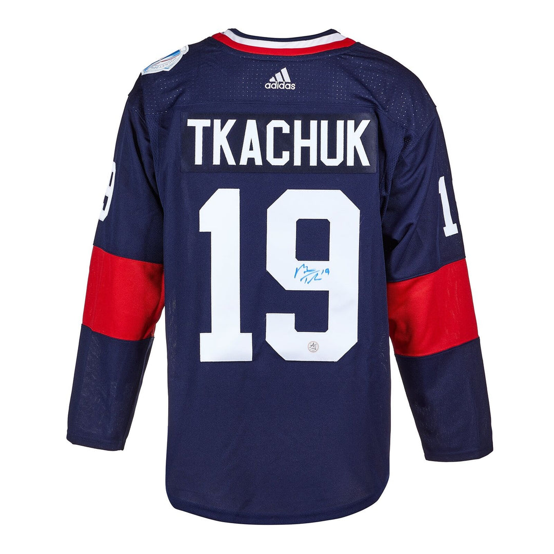 Matthew Tkachuk Team USA Hockey Autographed Adidas Jersey Image 1