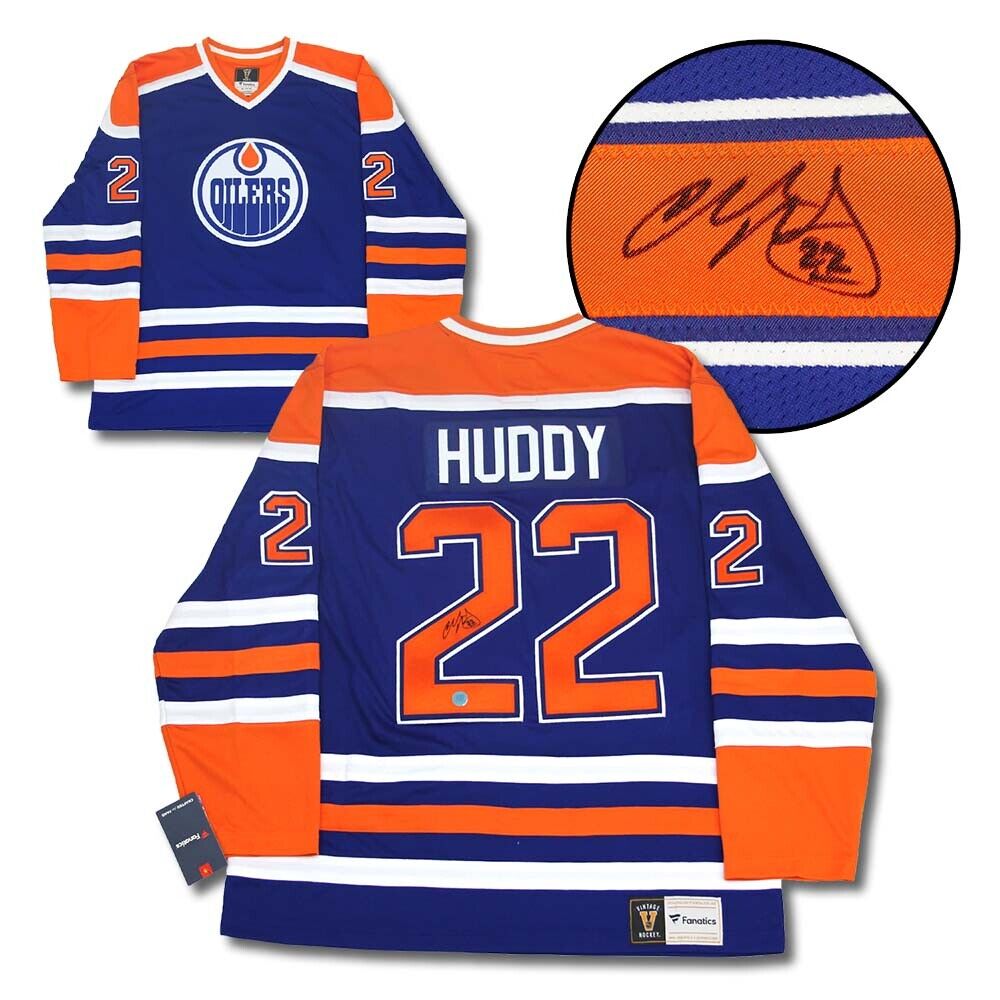 Charlie Huddy Edmonton Oilers Signed Retro Fanatics Jersey Image 1